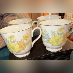 Ekco International Spring Bouquet China Floral Teacup Set Vintage